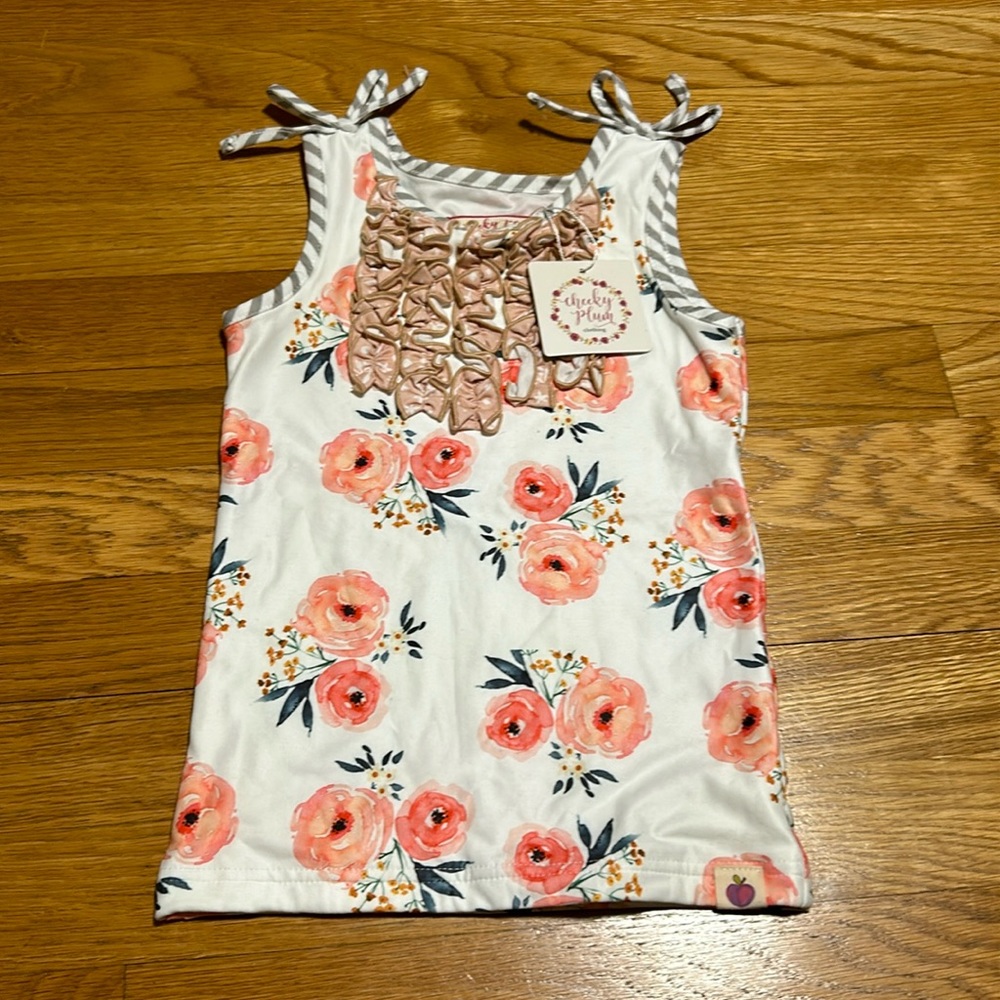 Cheeky Plum Floral Tank Top - Pink and White